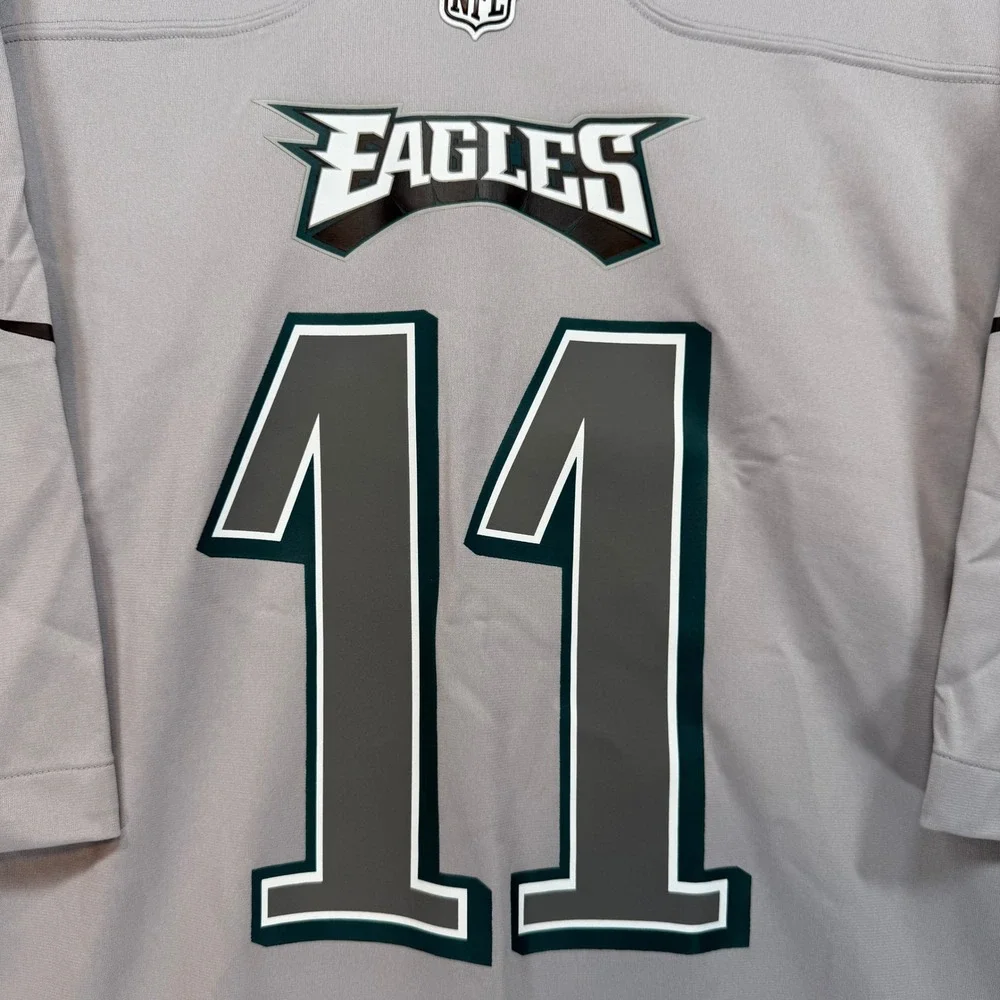 Philadelphia Eagles Jersey Men 3XL Nike Football Gray AJ Brown 11 Atmosphere NEW